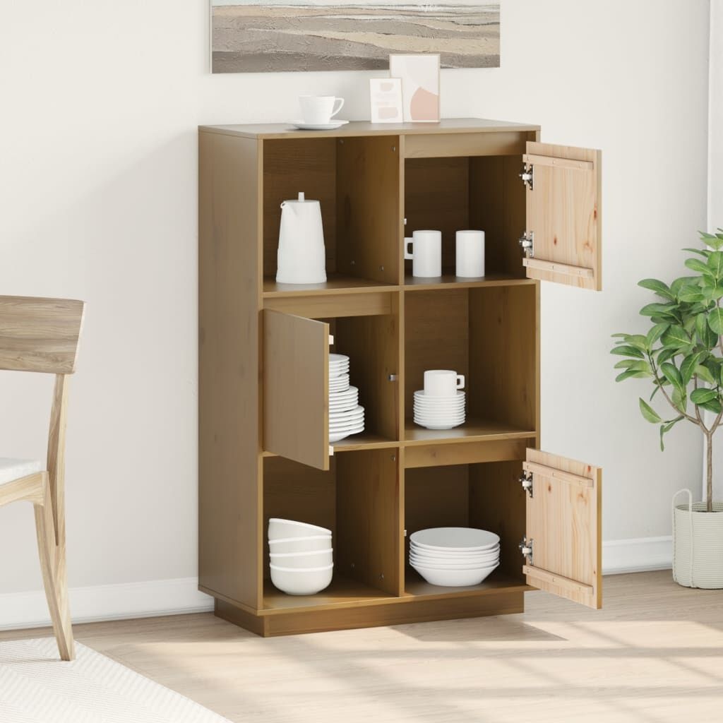 vidaXL Hoge Kast Honingbruin - 74x35x117cm - 40% Korting!