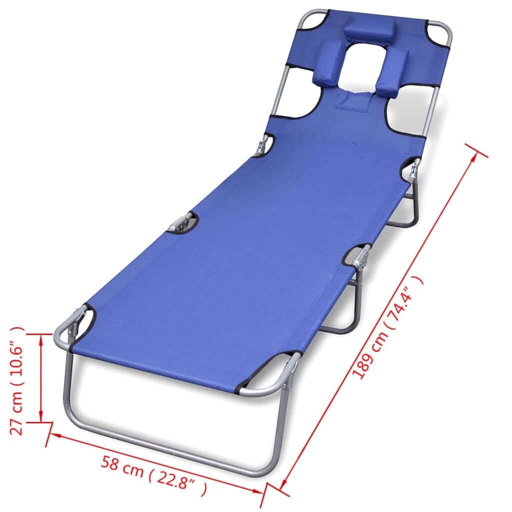 VidaXL Ligbed Inklapbaar Blauw - 35% Korting!