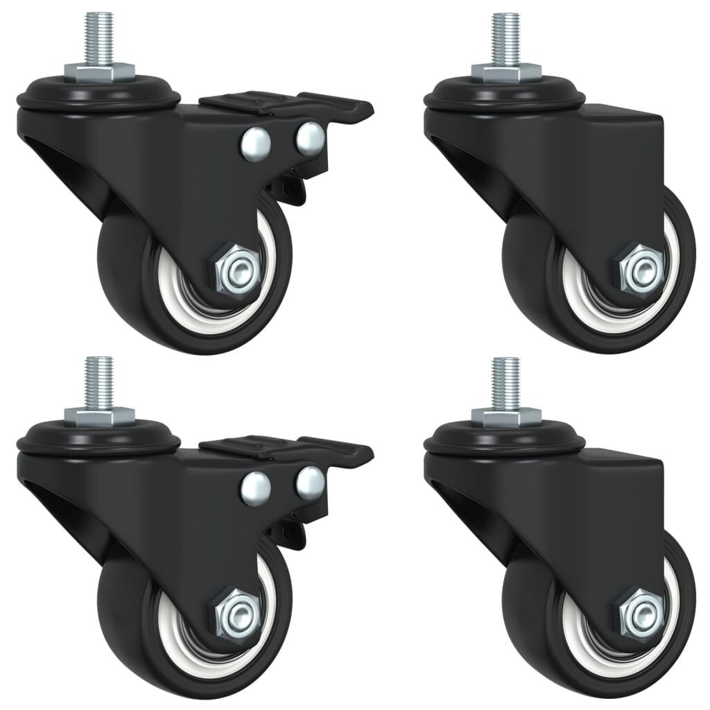vidaXL Zwenkwielen 4 stuks - 35mm IJzer Zwart - 40% Korting!