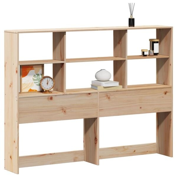 vidaXL Hoofdbord 120cm Grenenhout met Opbergruimte - 40% Korting!