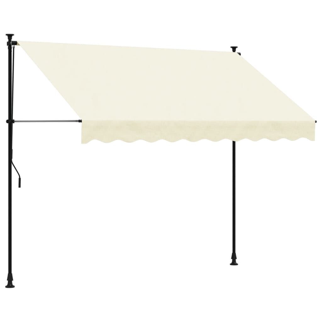 vidaXL Luifel uittrekbaar 250x150 cm stof en staal crèmekleurig