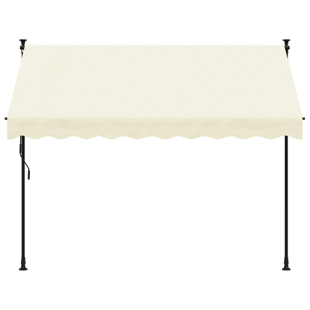 vidaXL Luifel uittrekbaar 250x150 cm stof en staal crèmekleurig