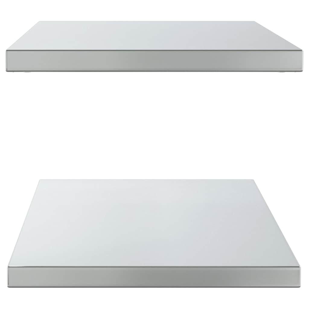 vidaXL Wandschappen 2 st 100x40x3 cm roestvrijstaal zilverkleurig