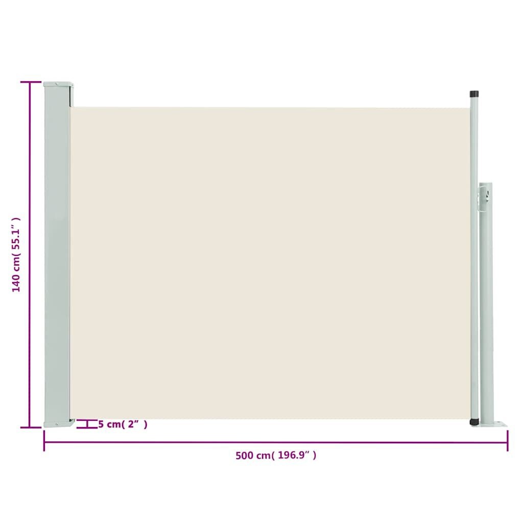 Tuinscherm Uittrekbaar Crème 140x500cm - 46% Korting!