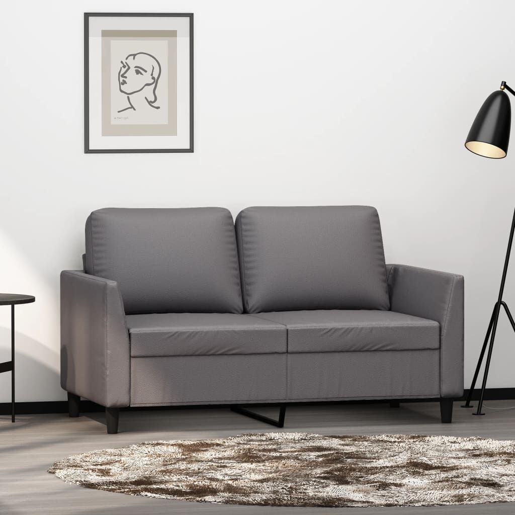 vidaXL Tweezitsbank Grijs Kunstleer - 35% Korting!