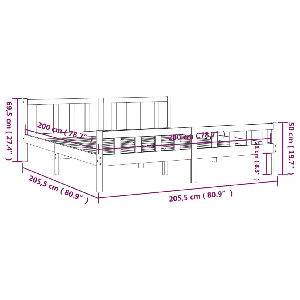 vidaXL Bedframe 200x200 Grijs Hout - 40% Korting!