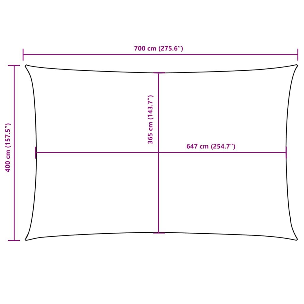 Zonnescherm Rechthoek 4x7m Antraciet -40%! Topdeal!