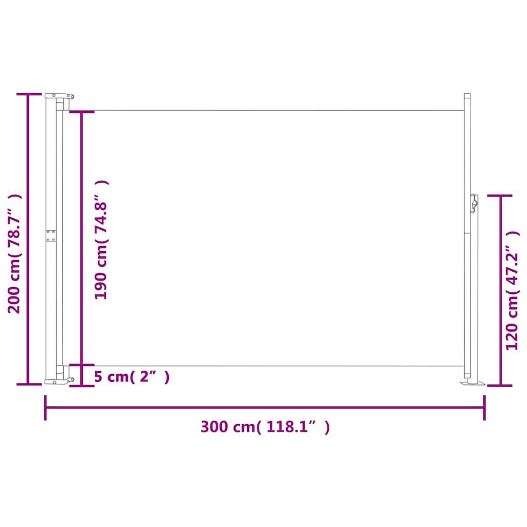 vidaXL Uittrekbaar Tuinscherm 200x300cm Zwart - 60% Korting!