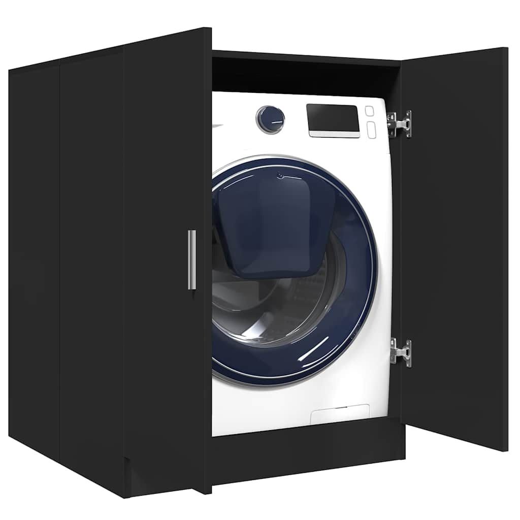 vidaXL Wasmachinekast Zwart - 35% Korting! Zo goed als nieuw