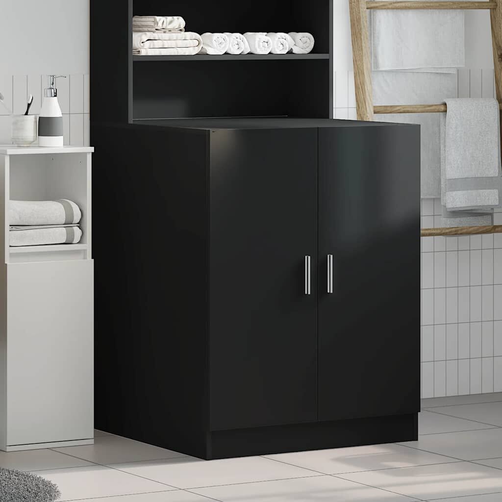 vidaXL Wasmachinekast Zwart - 35% Korting! Zo goed als nieuw