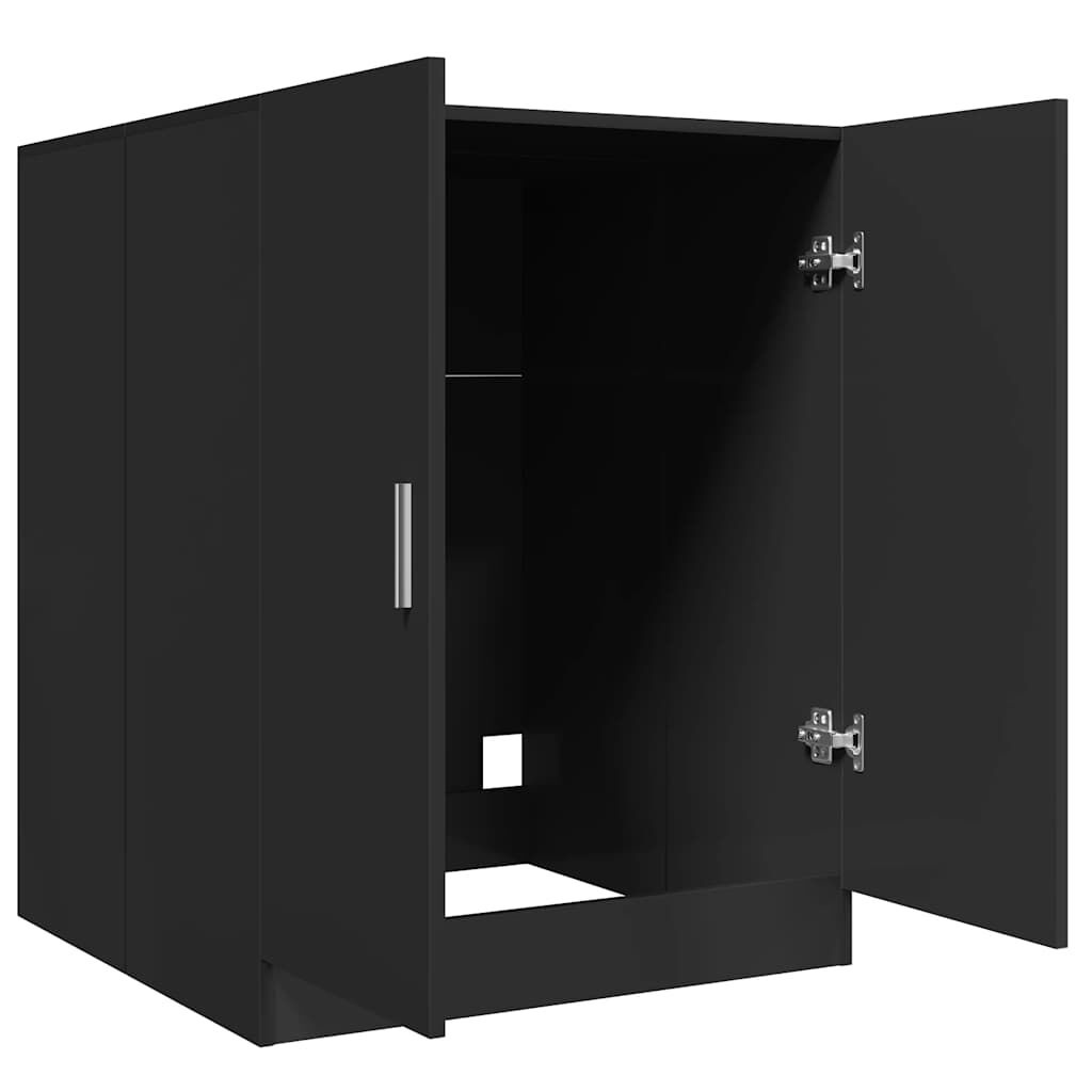vidaXL Wasmachinekast Zwart - 35% Korting! Zo goed als nieuw