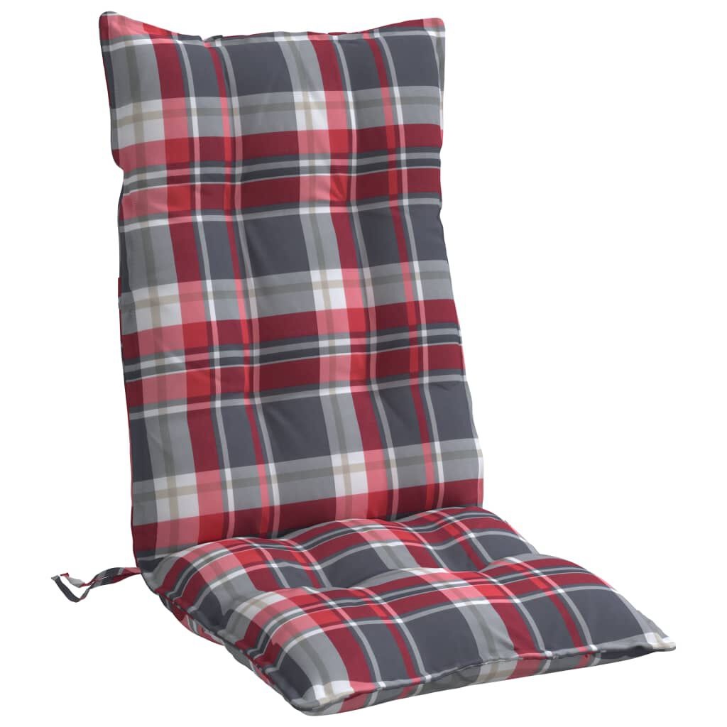 Stoelkussens Hoge Rug Rood Ruit - 2 Stuks - 40% Korting!