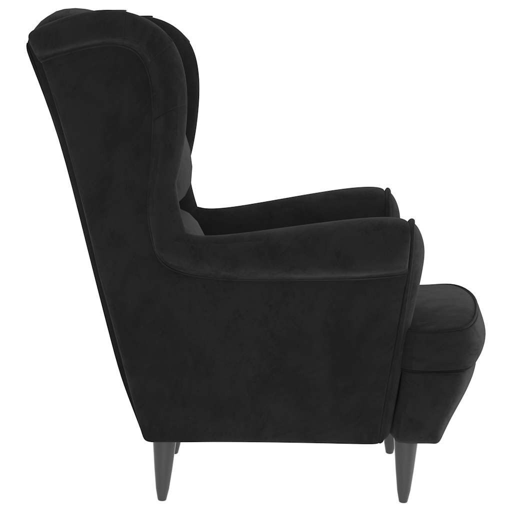 VidaXL Fluweel Fauteuil Zwart - 35% Korting!