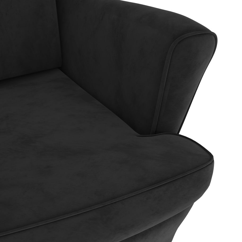 VidaXL Fluweel Fauteuil Zwart - 35% Korting!