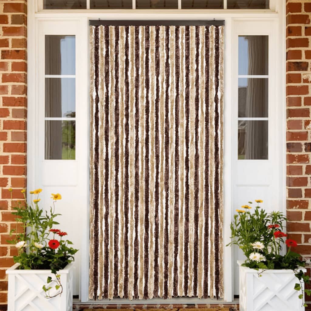 Vliegengordijn Chenille Beige/Lichtbruin 118x220 - 40% Korting!