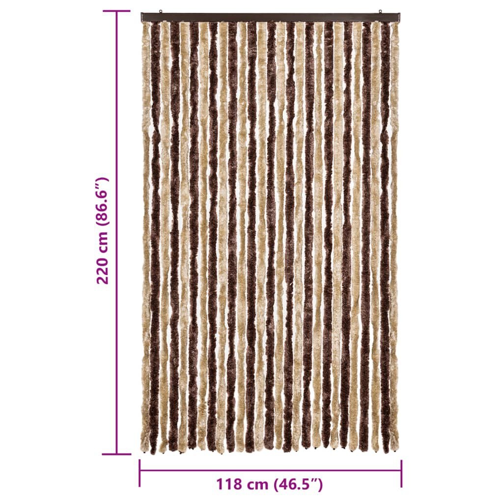 Vliegengordijn Chenille Beige/Lichtbruin 118x220 - 40% Korting!