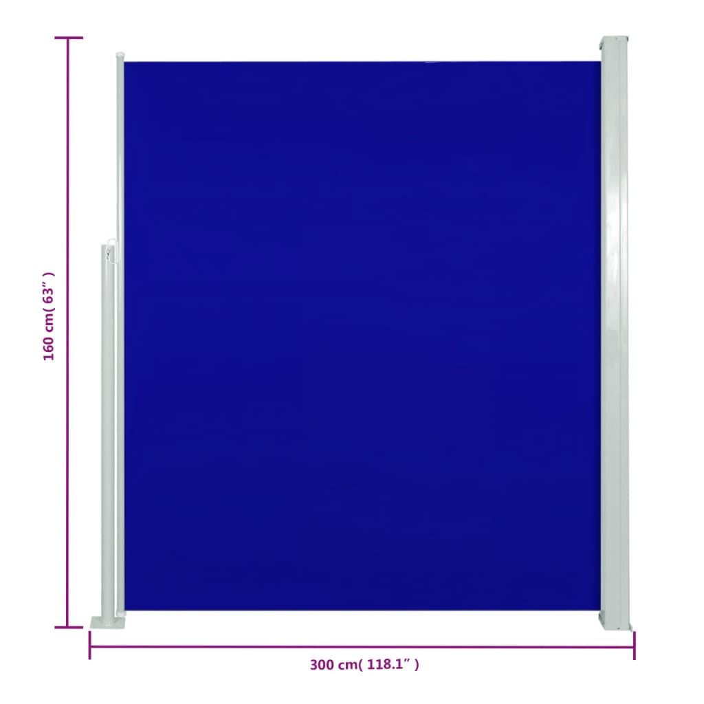 vidaXL Uittrekbaar Tuinscherm 160x300 cm Blauw - 35% Korting!
