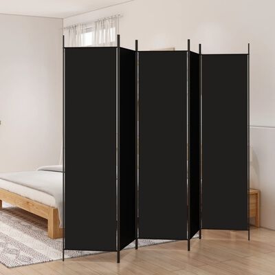 Kamerscherm 5 Panelen Zwart 250x200cm - 60% Korting!
