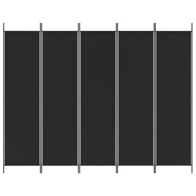 Kamerscherm 5 Panelen Zwart 250x200cm - 60% Korting!