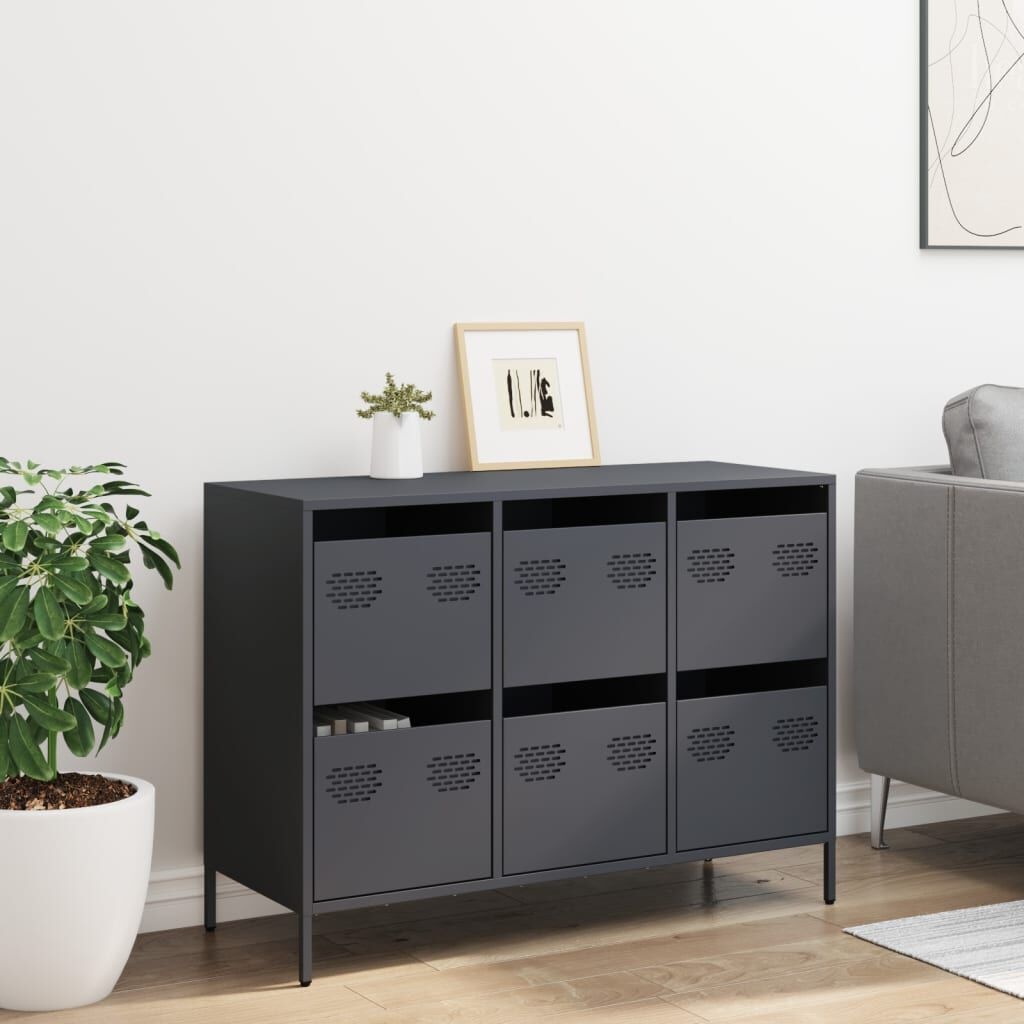 vidaXL Dressoir Antraciet 101cm - 35% Korting! Zo Goed Als Nieuw