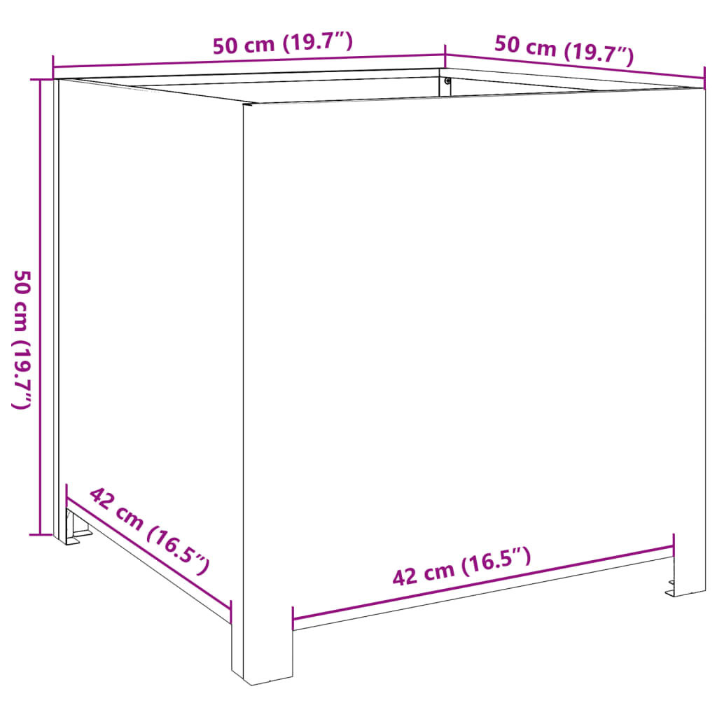 vidaXL Plantenbak 50x50x50cm Zwart - Nieuwstaat! 35% Korting