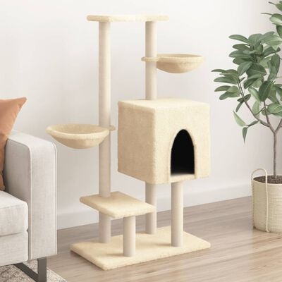 Kattenmeubel Crème met Krabpalen 117cm - 35% Korting!