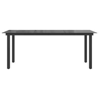 vidaXL Tuintafel Zwart Glas/Alu 190cm - 35% Korting!
