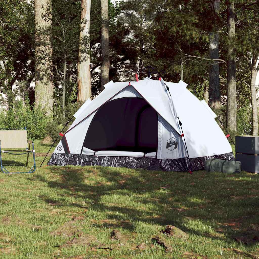 Koepeltent 3-persoons wit - 55% korting! Snel opzetten!