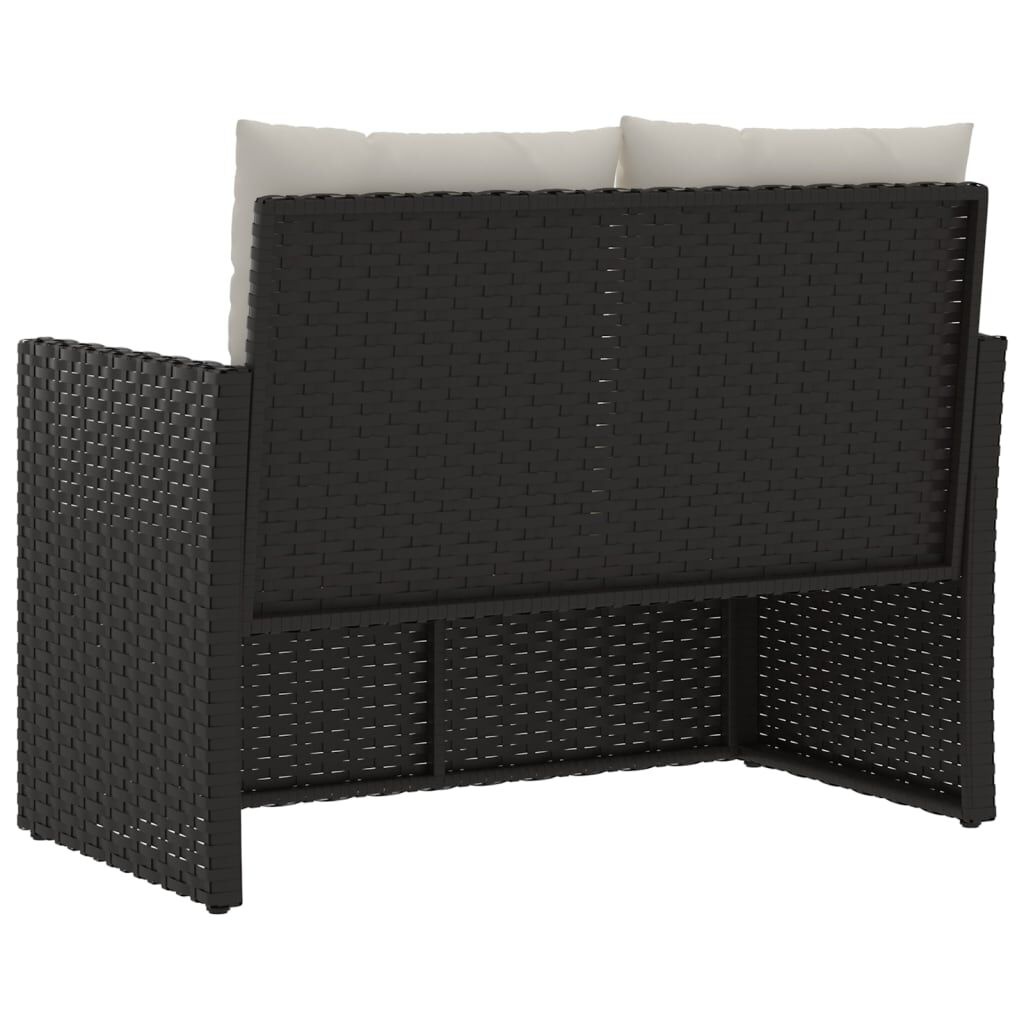VidaXL Tuinbank Rattan Zwart met Kussens - 35% Korting!