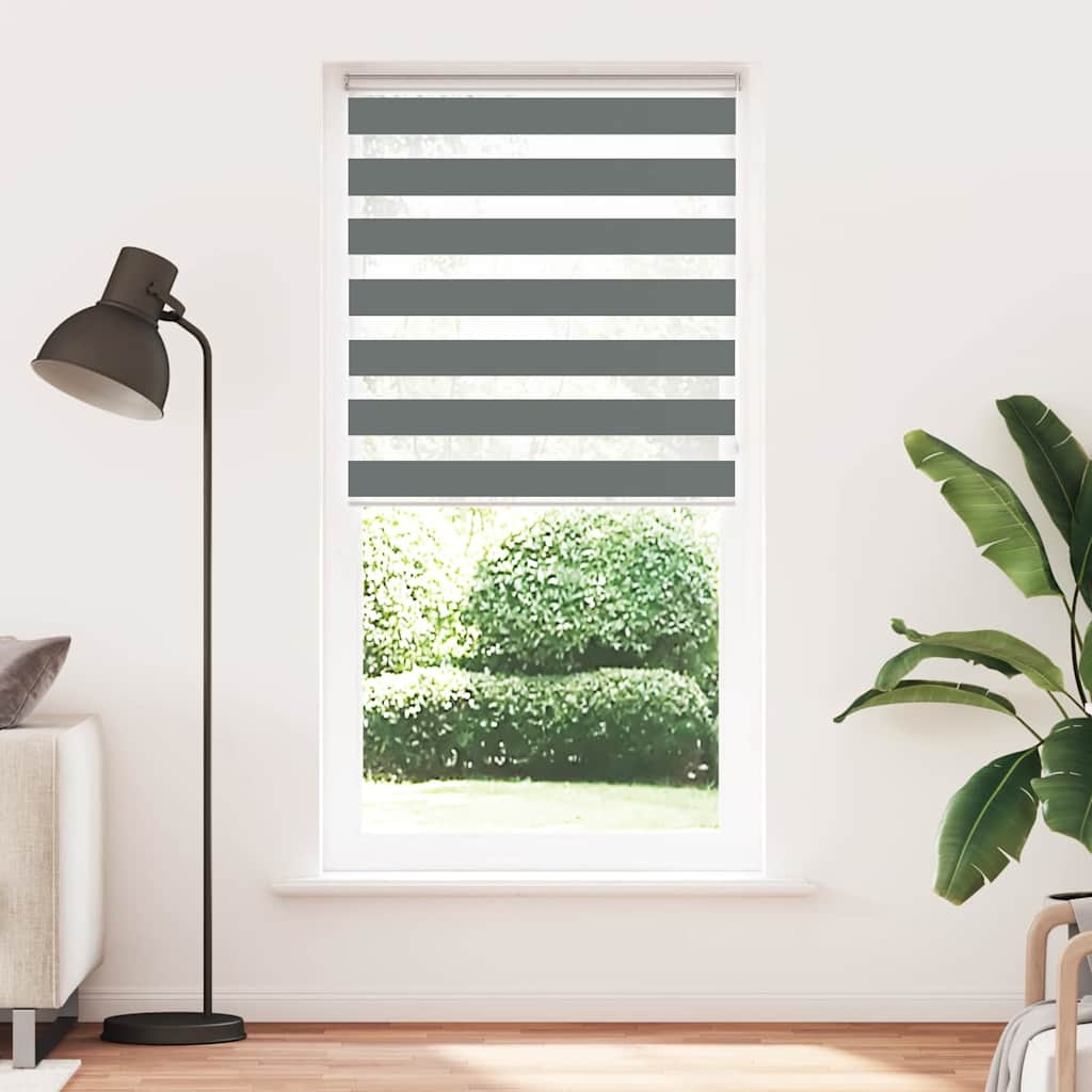 Zebra Rolgordijn Donkergrijs 115x200cm - 35% Korting!