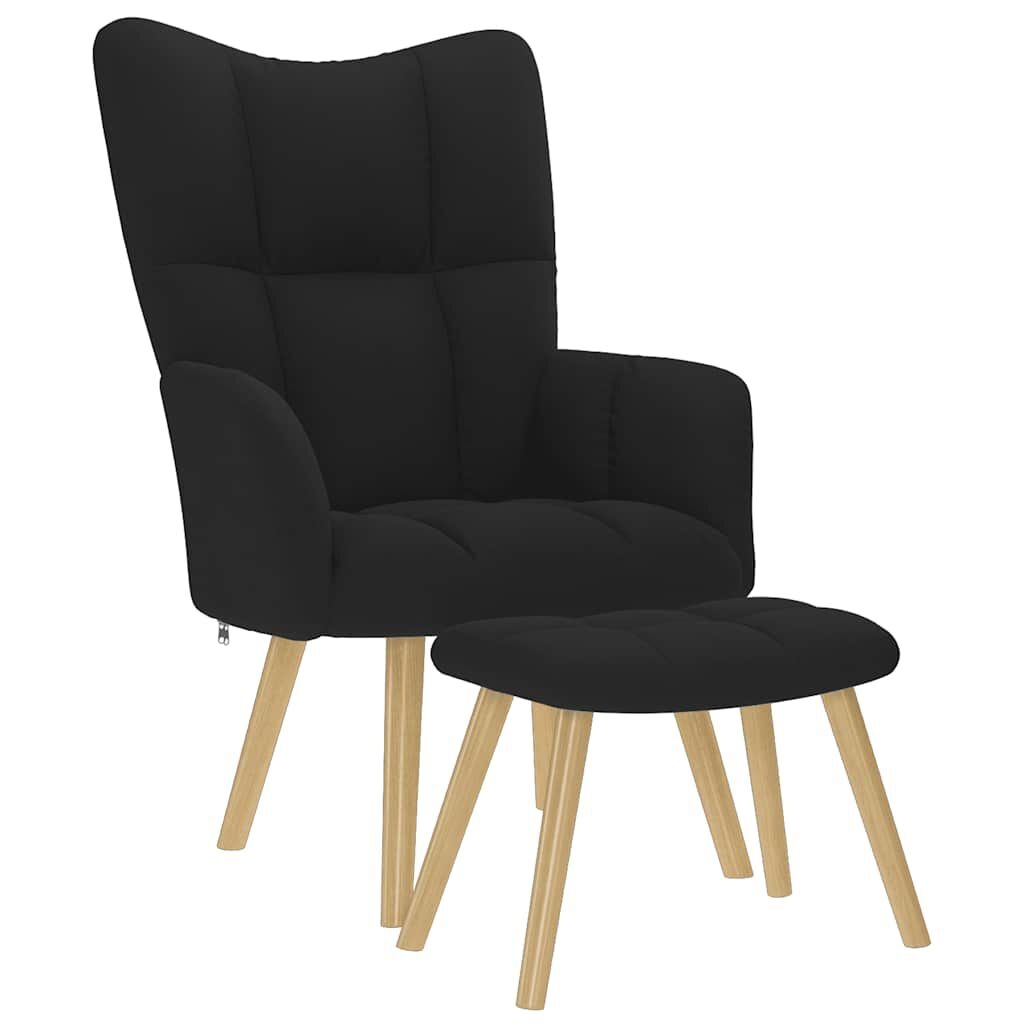 vidaXL Relaxstoel + Voetenbank Zwart -35%
