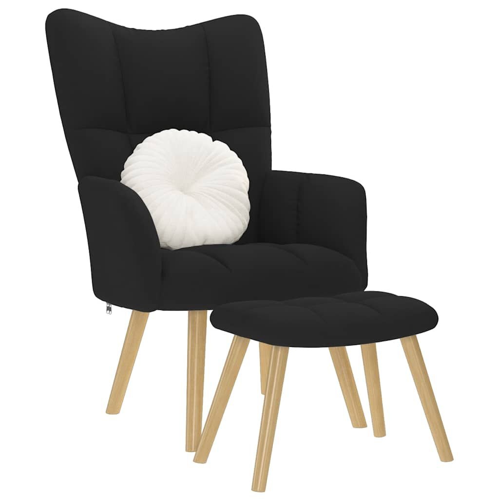 vidaXL Relaxstoel + Voetenbank Zwart -35%