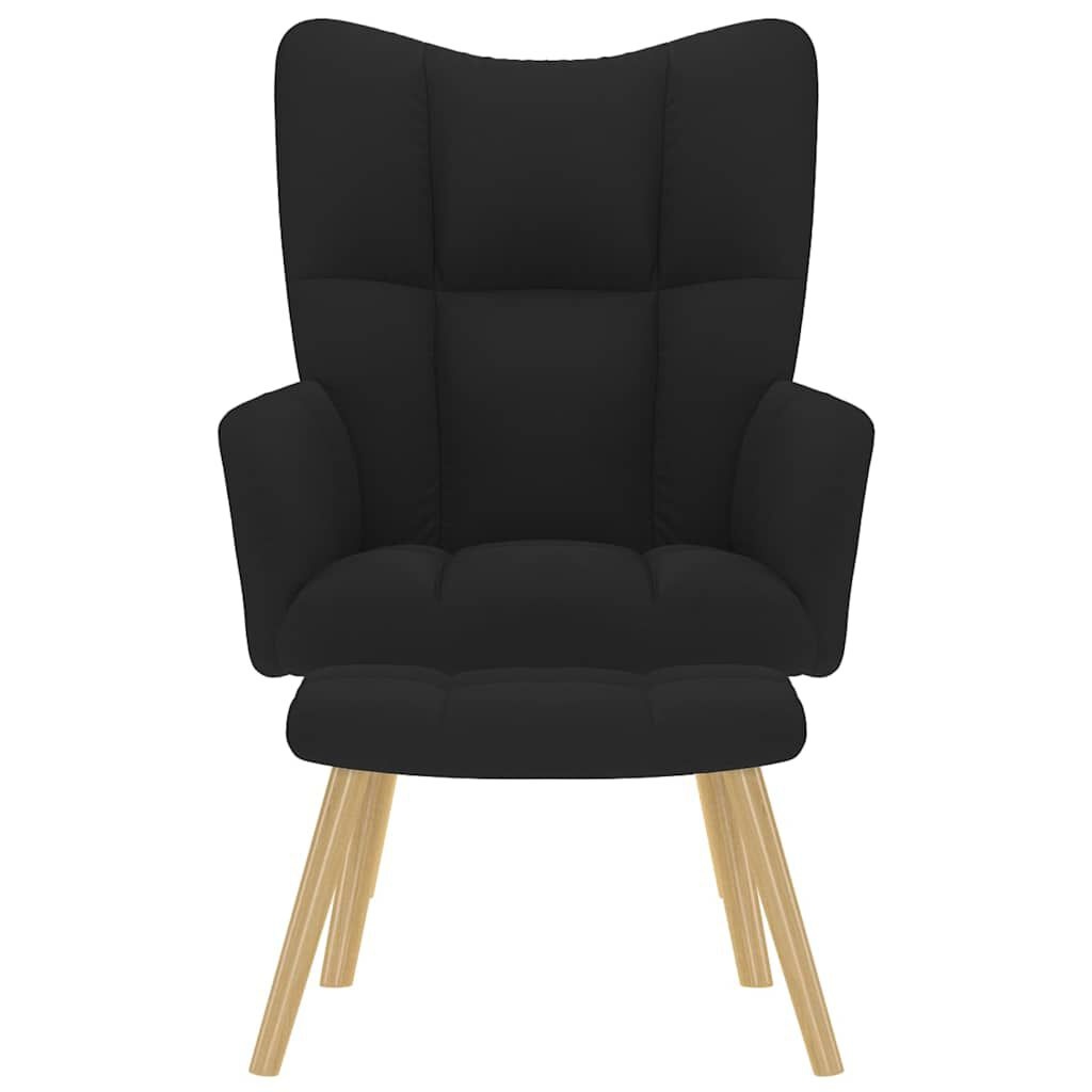 vidaXL Relaxstoel + Voetenbank Zwart -35%