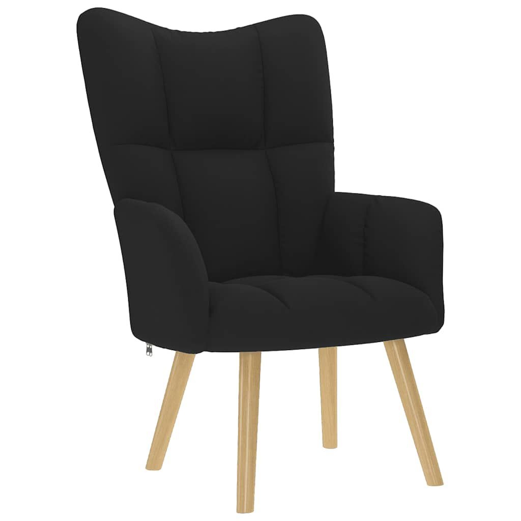 vidaXL Relaxstoel + Voetenbank Zwart -35%