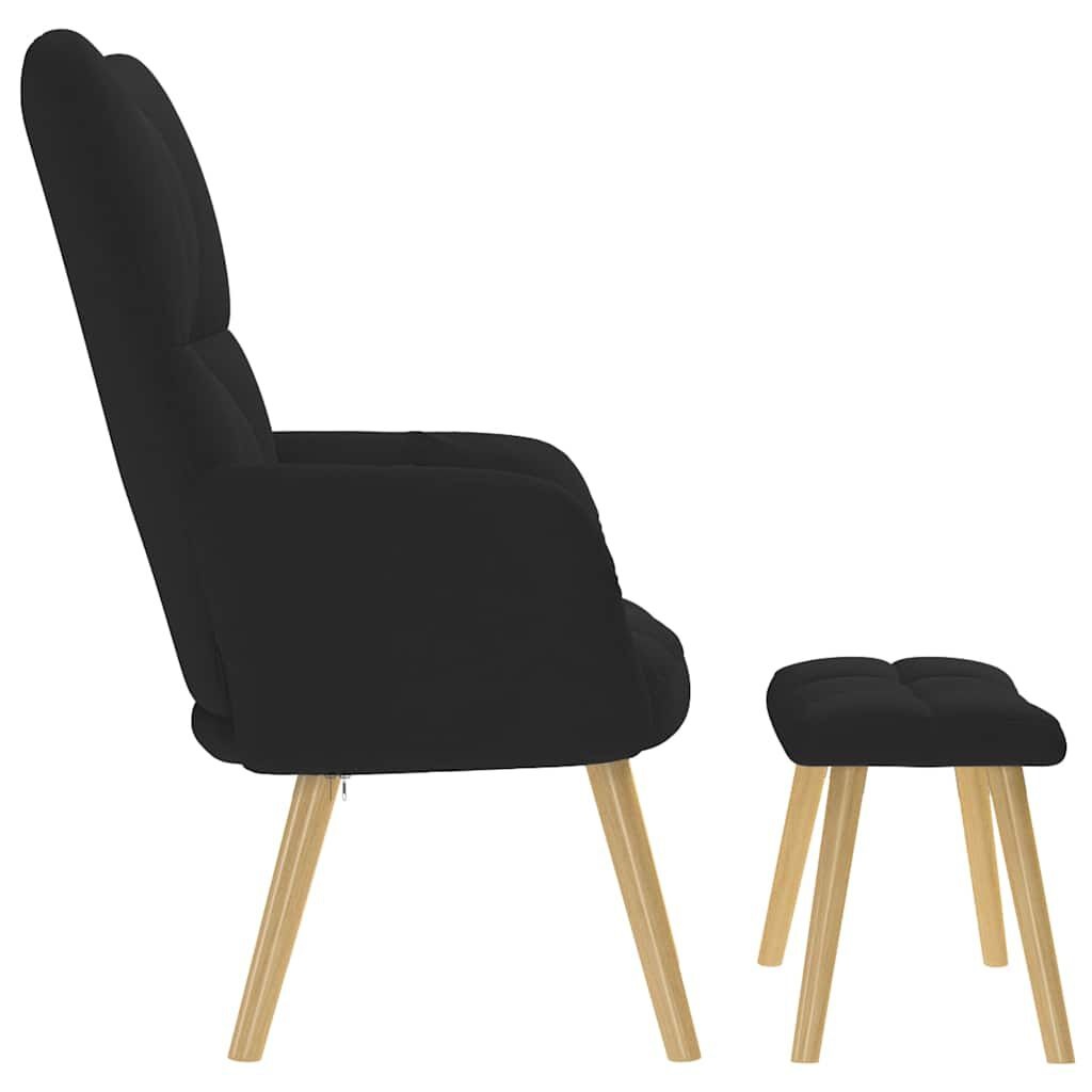 vidaXL Relaxstoel + Voetenbank Zwart -35%