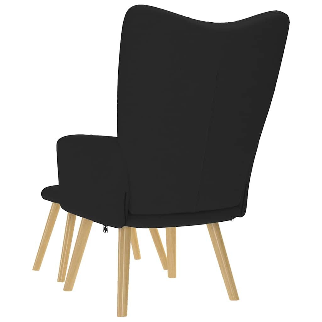 vidaXL Relaxstoel + Voetenbank Zwart -35%