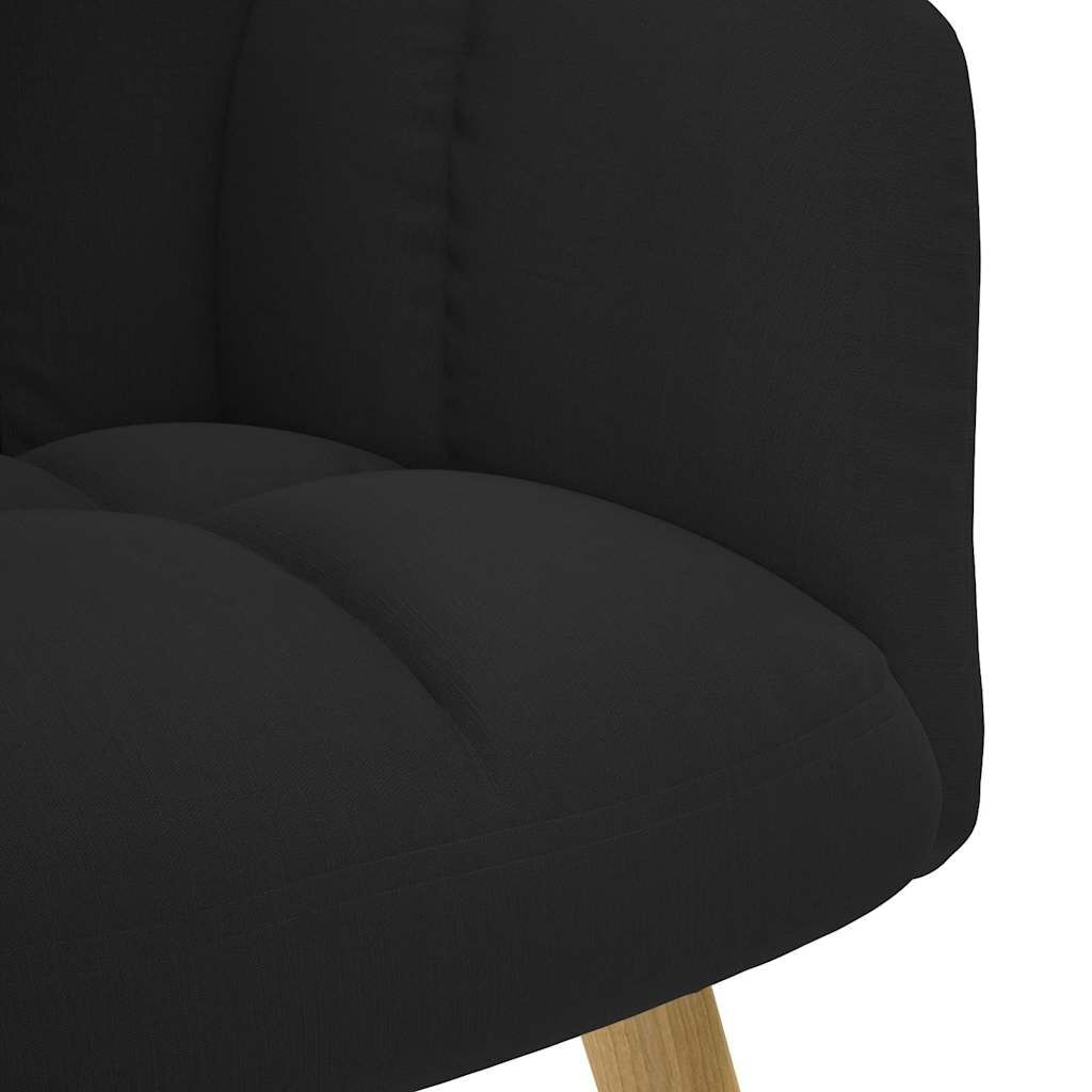 vidaXL Relaxstoel + Voetenbank Zwart -35%