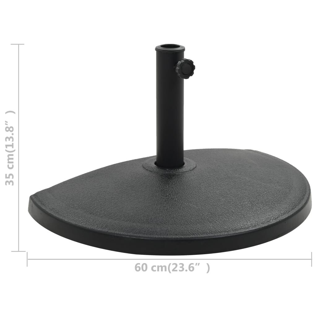 vidaXL Halfronde Parasolvoet Zwart 15kg - 40% Korting!