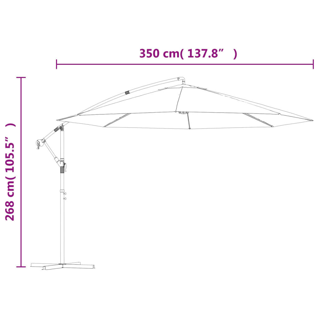 vidaXL Zweefparasol 350cm Taupe - 35% Korting! Nieuw!