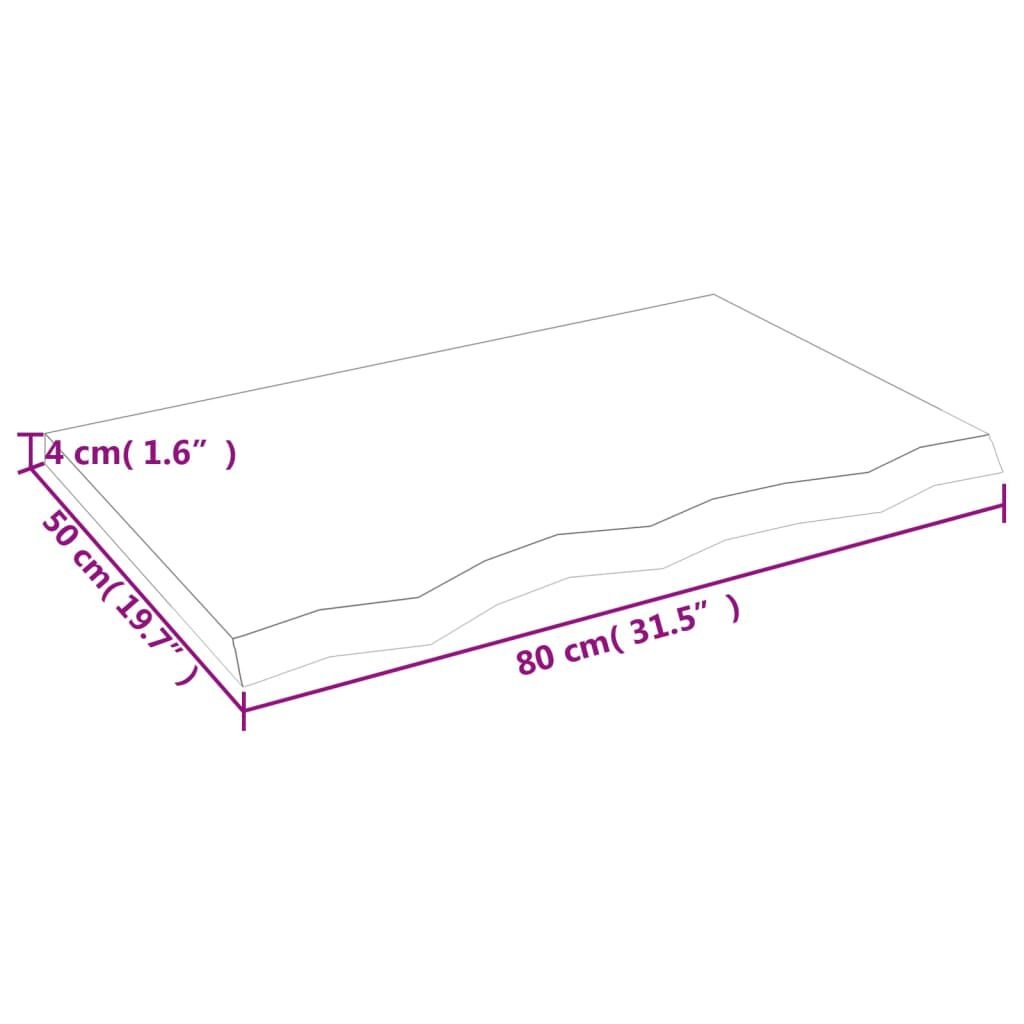 Wastafelblad Eiken 80x50cm - 35% Korting! Massief Hout