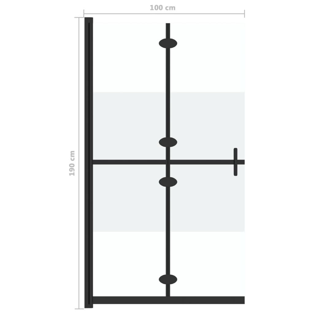 Inloopdouchewand Inklapbaar 100x190 Halfmat - 40% Korting!
