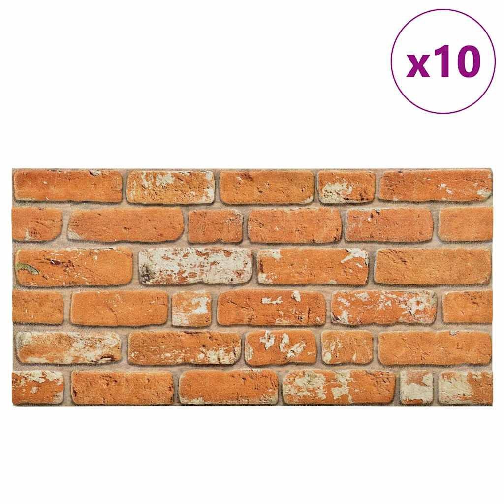 vidaXL 3D Wandpanelen Lichtbruin Baksteen (10 st) - 35% Korting!
