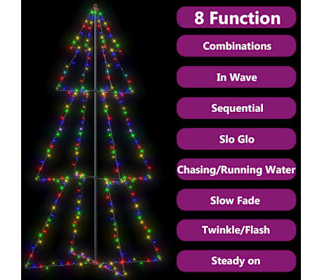 vidaXL Kegelkerstboom LED 120x220cm -35% Korting!