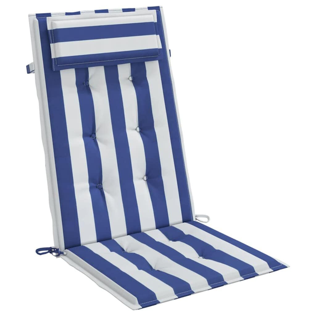 vidaXL Stoelkussens (6x) Hoge Rug Blauw/Wit -50%!