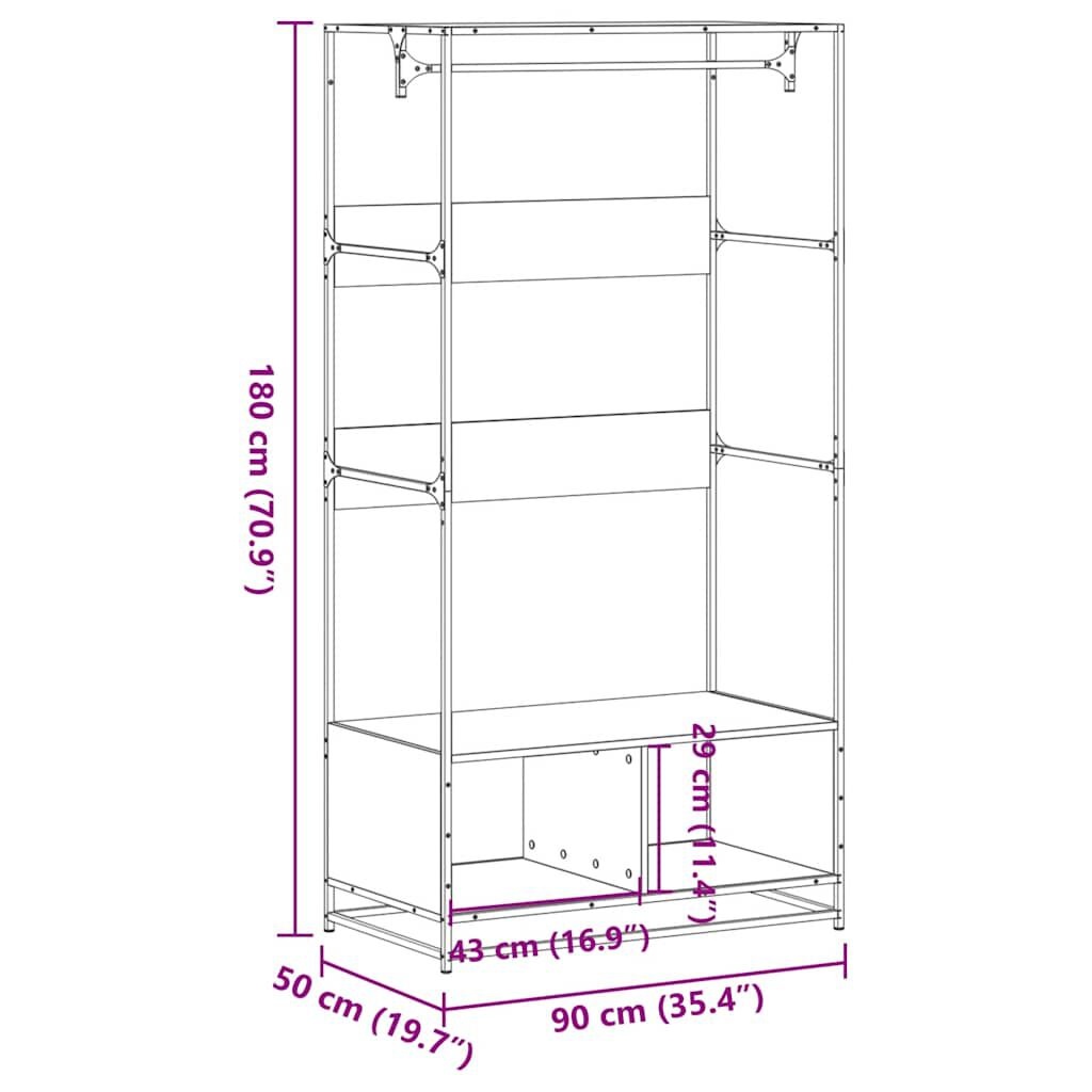 Kledingkast Gerookt Eiken 90cm - 35% Korting!