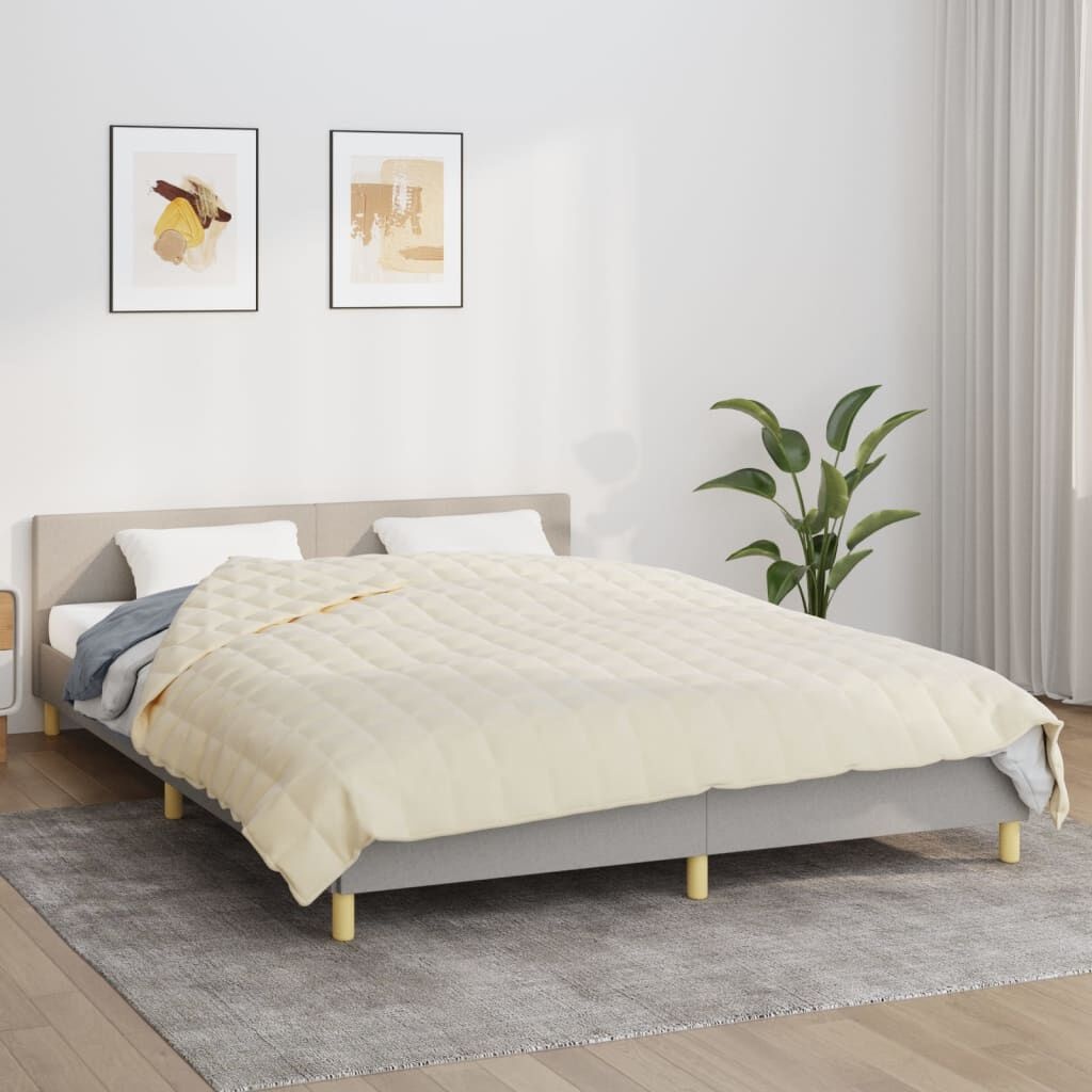 vidaXL Verzwaringsdeken 200x220cm 13kg Lichtcrème -55%