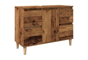 vidaXL Wastafelkast 80cm Oud Hout - 35% Korting!