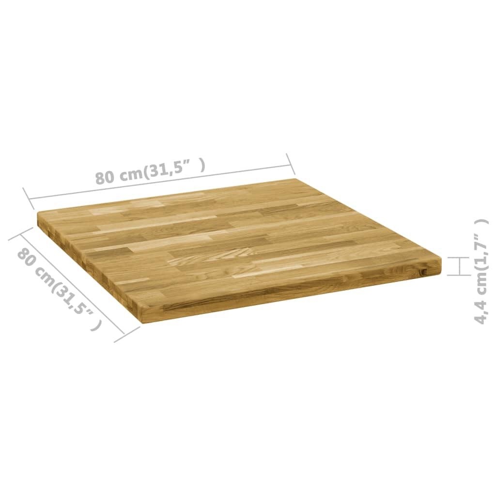 Massief Eiken Tafelblad 80x80 cm - Nieuwstaat - 35% Korting!