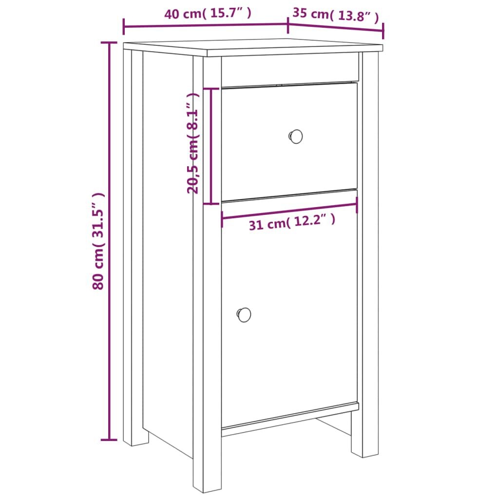 Dressoir Massief Grenen Honingbruin 40x35x80cm - 35% Korting!