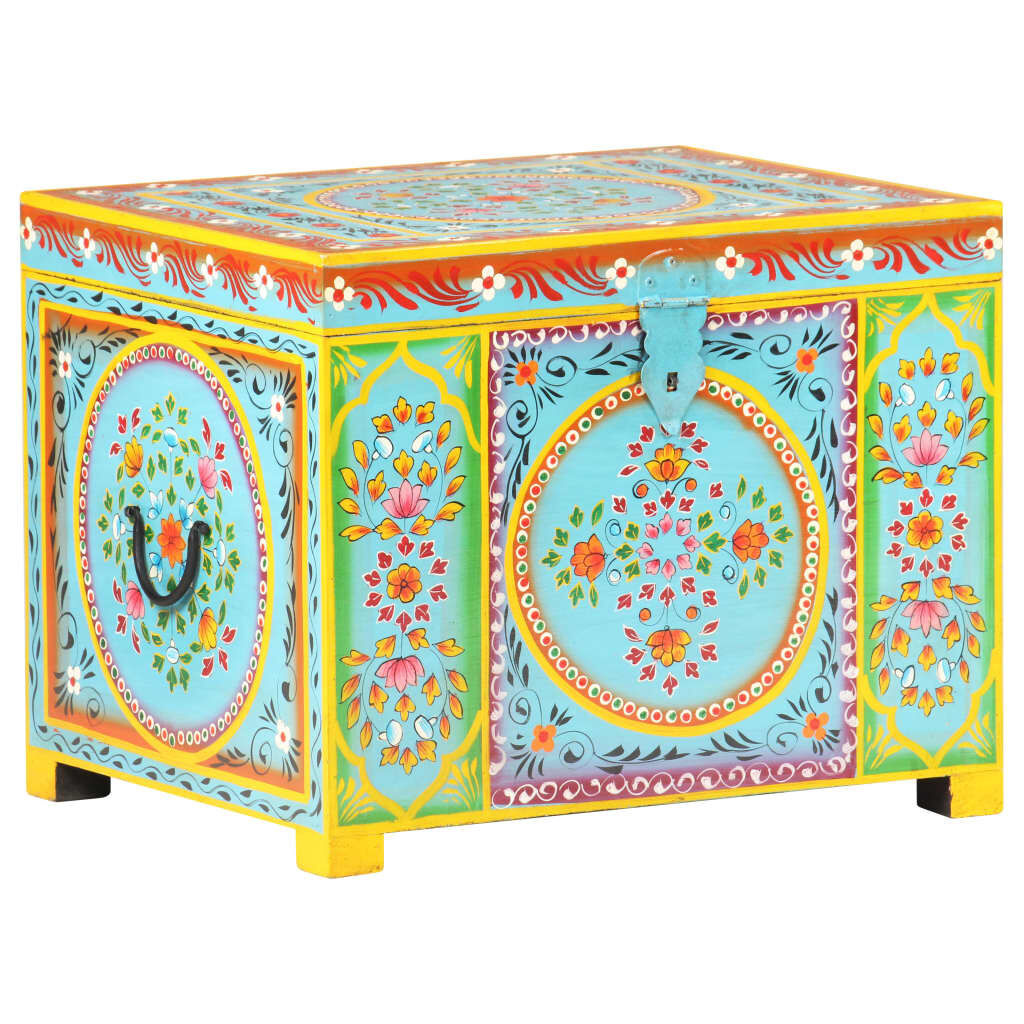 Handgeschilderde Opbergbox Mango 50x40cm - Uniek! 35% Korting